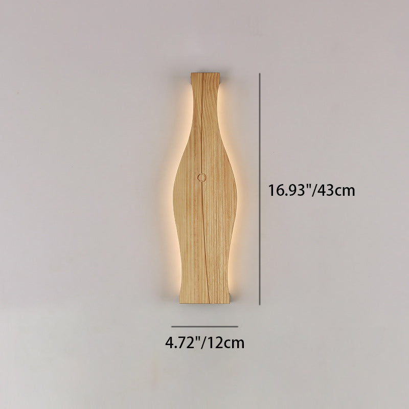 Vase Shape Wood Aluminum Wall Lamp
