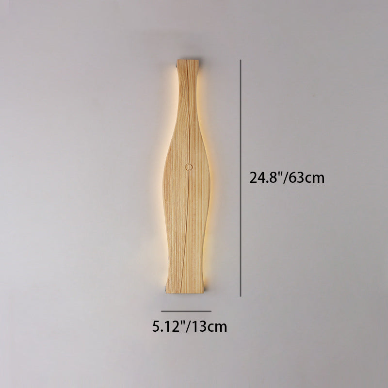 Vase Shape Wood Aluminum Wall Lamp