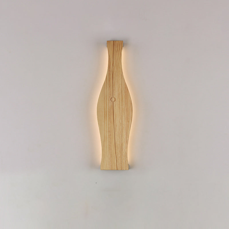 Vase Shape Wood Aluminum Wall Lamp