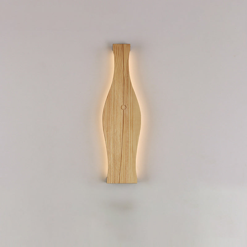 Vase Shape Wood Aluminum Wall Lamp