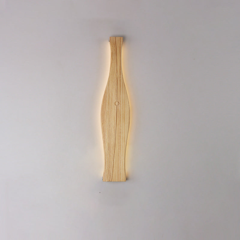 Vase Shape Wood Aluminum Wall Lamp