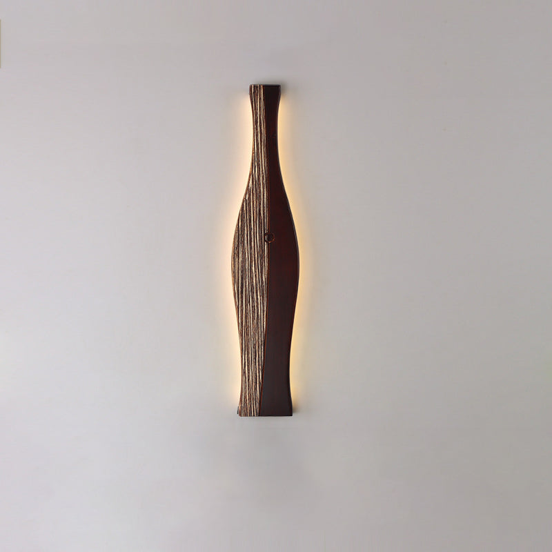 Vase Shape Wood Aluminum Wall Lamp
