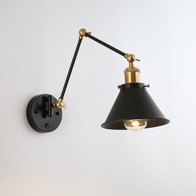 Retractable Long Pole Round Wall Lamp