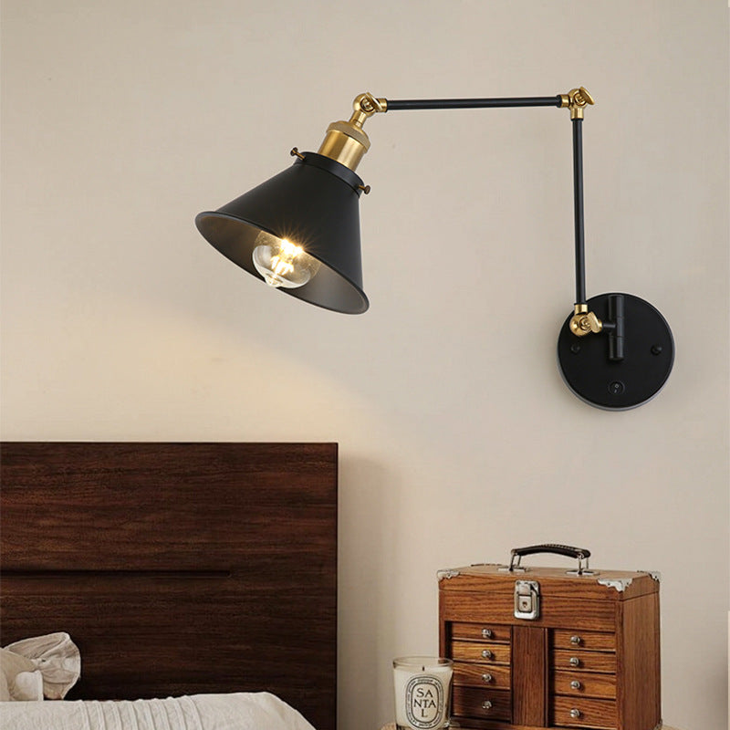 Retractable Long Pole Round Wall Lamp