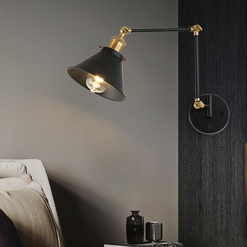 Retractable Long Pole Round Wall Lamp