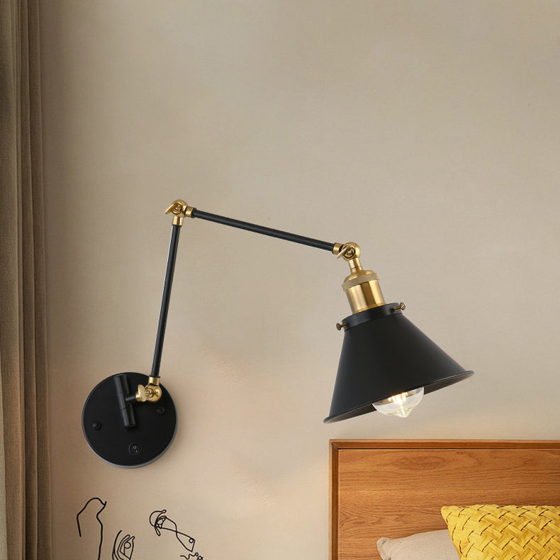 Retractable Long Pole Round Wall Lamp