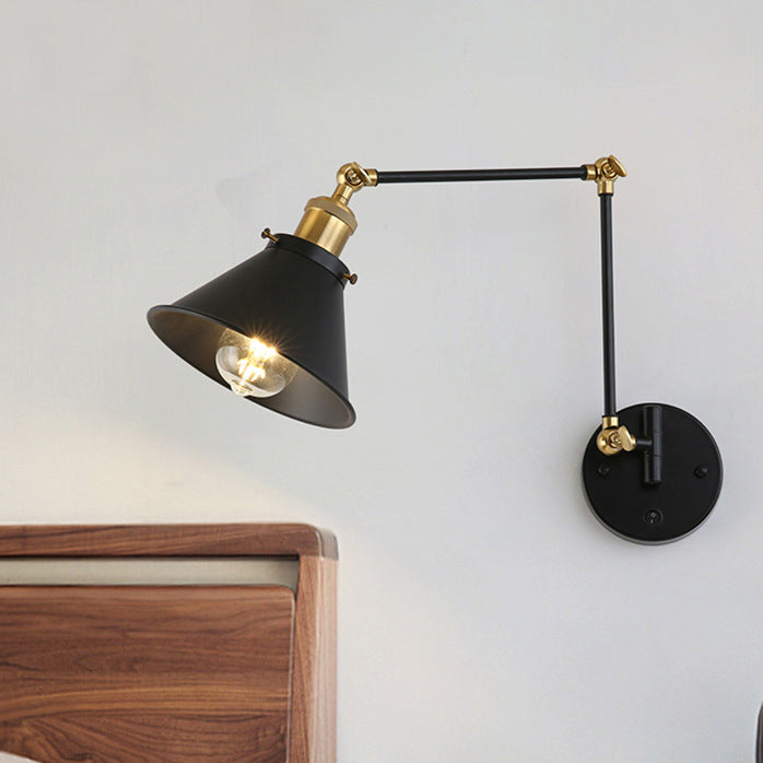 Retractable Long Pole Round Wall Lamp