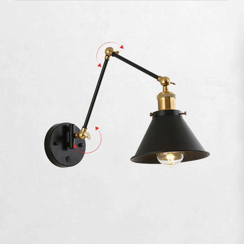 Retractable Long Pole Round Wall Lamp