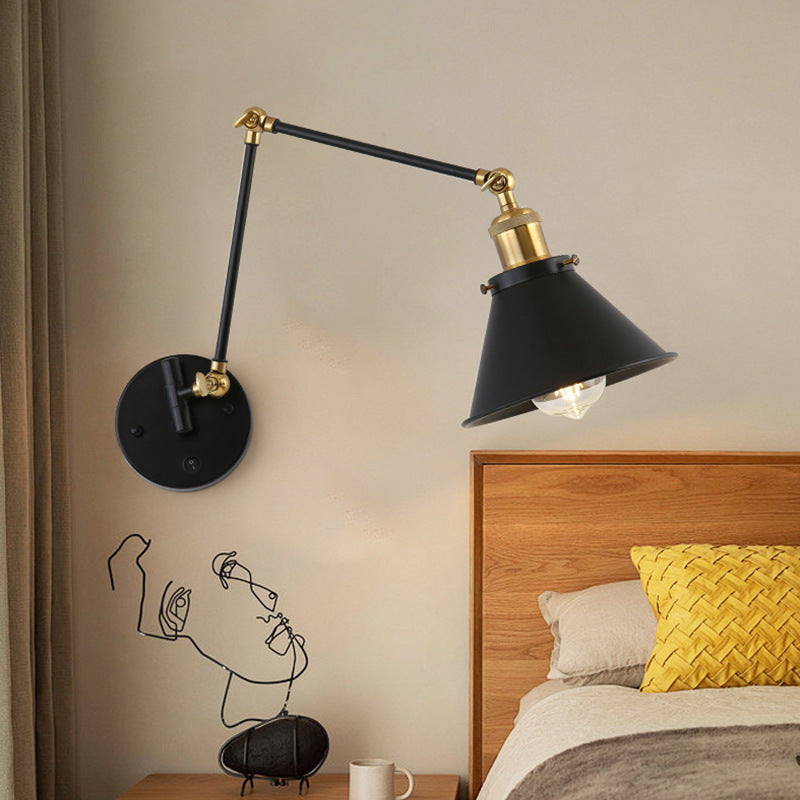 Retractable Long Pole Round Wall Lamp