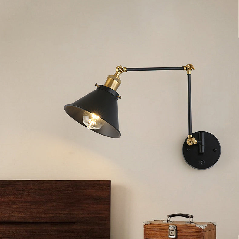 Retractable Long Pole Round Wall Lamp