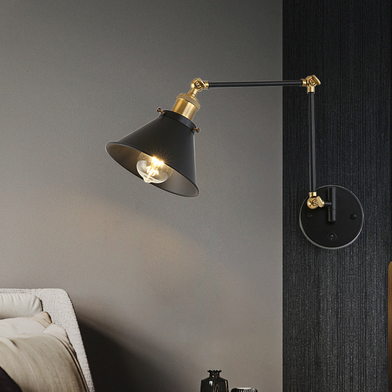 Retractable Long Pole Round Wall Lamp