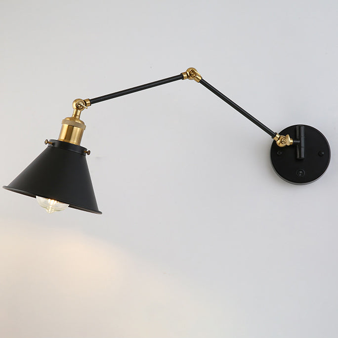 Retractable Long Pole Round Wall Lamp