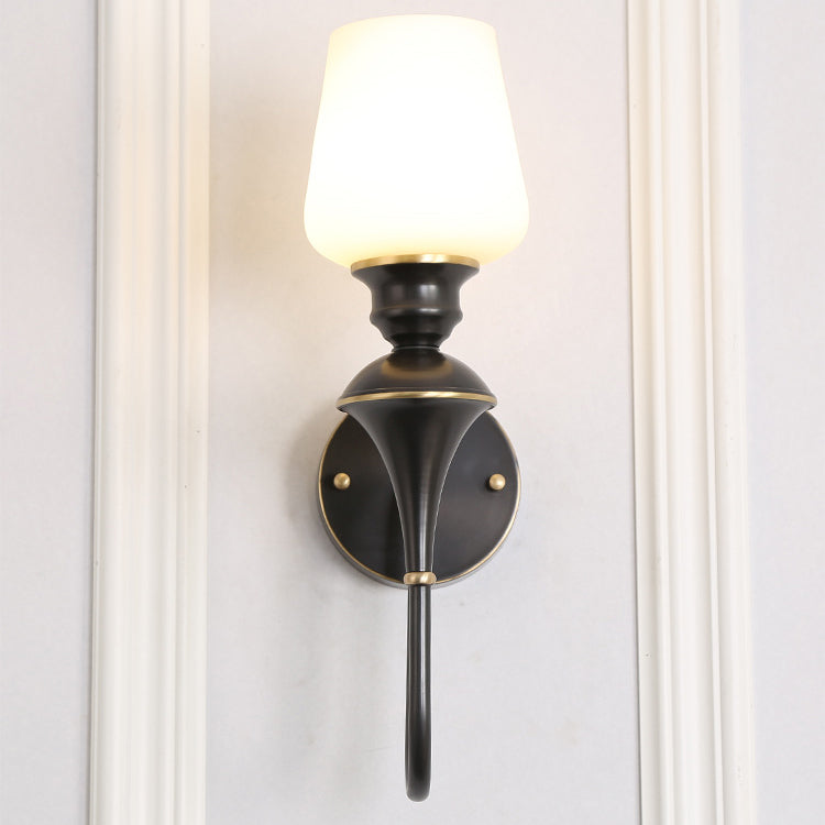 Curved Rod Candle Holder Wall Lamp