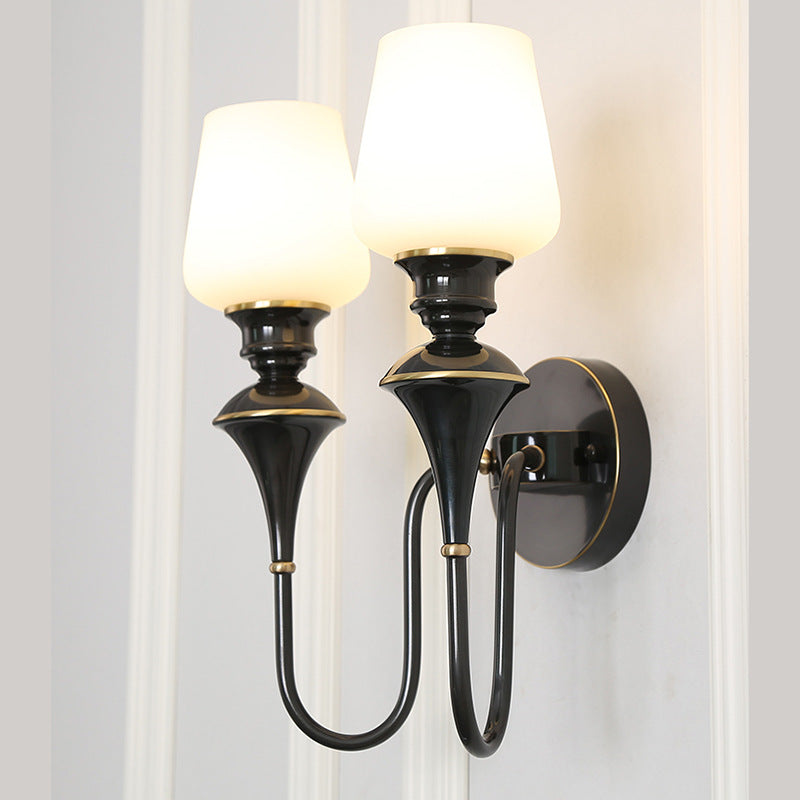 Curved Rod Candle Holder Wall Lamp