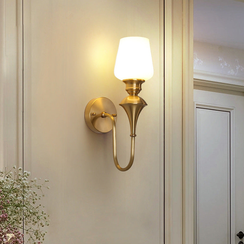 Curved Rod Candle Holder Wall Lamp