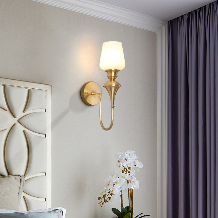 Curved Rod Candle Holder Wall Lamp