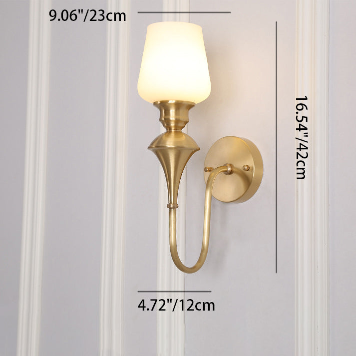 Curved Rod Candle Holder Wall Lamp