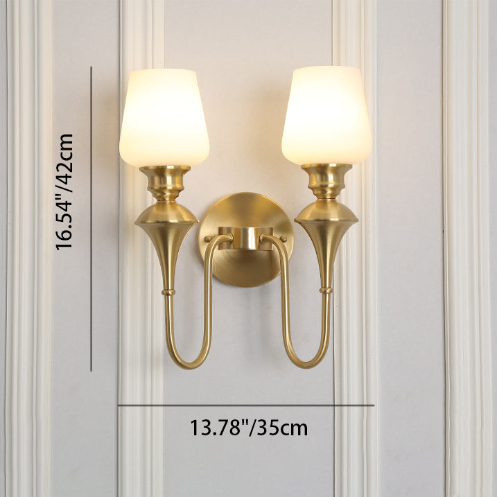 Curved Rod Candle Holder Wall Lamp