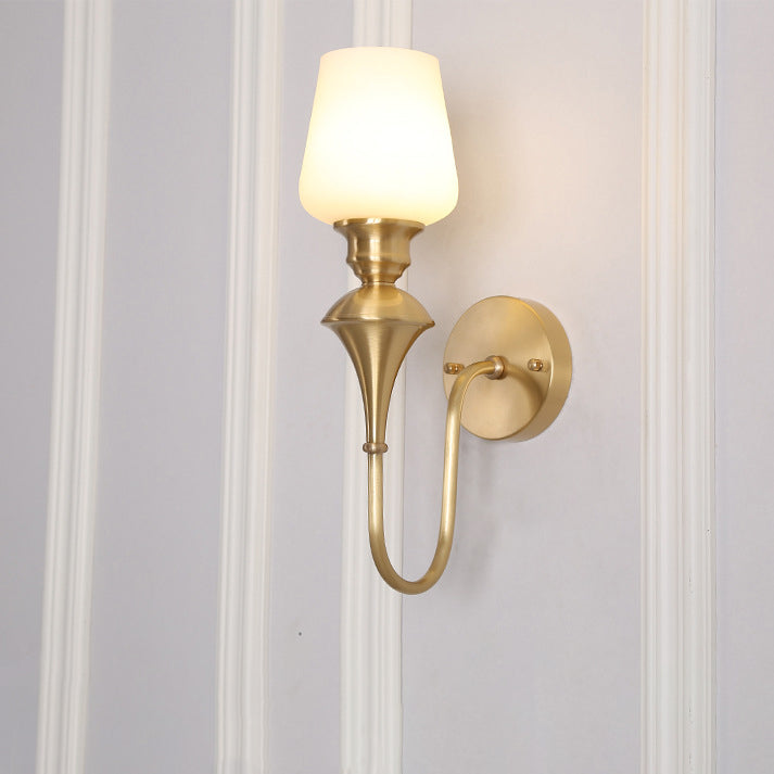 Curved Rod Candle Holder Wall Lamp