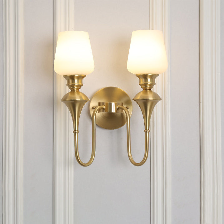Curved Rod Candle Holder Wall Lamp