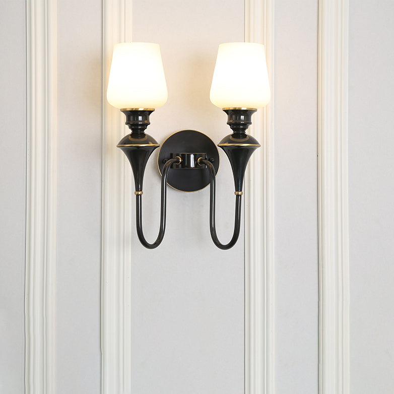 Curved Rod Candle Holder Wall Lamp