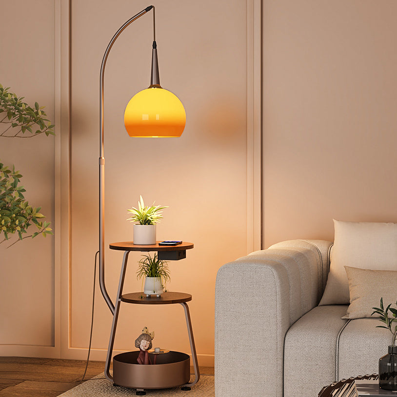 Contemporary Retro Fishing Round Floor Lamp