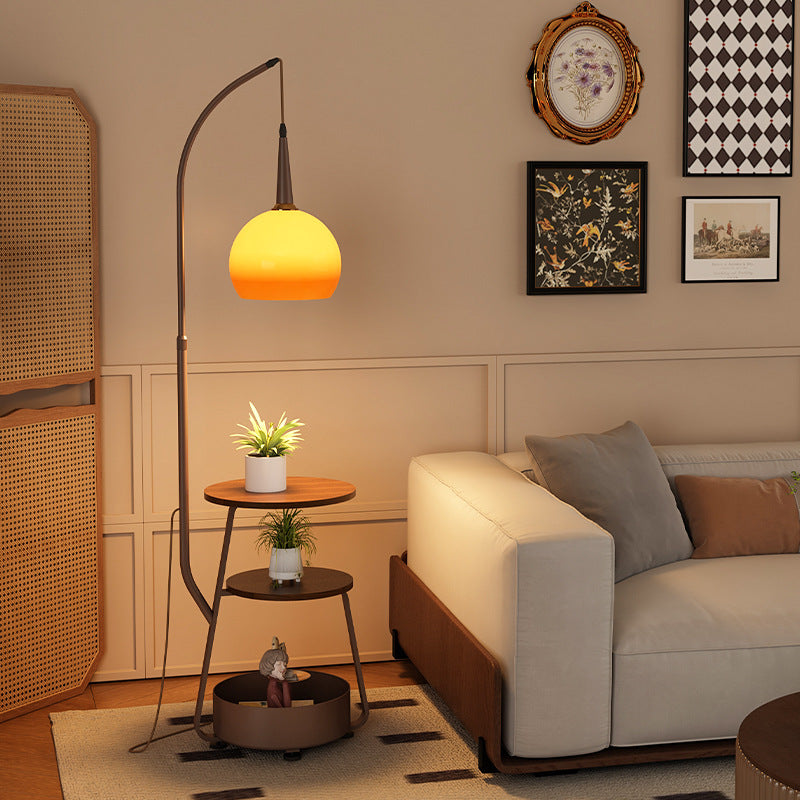 Contemporary Retro Fishing Round Floor Lamp