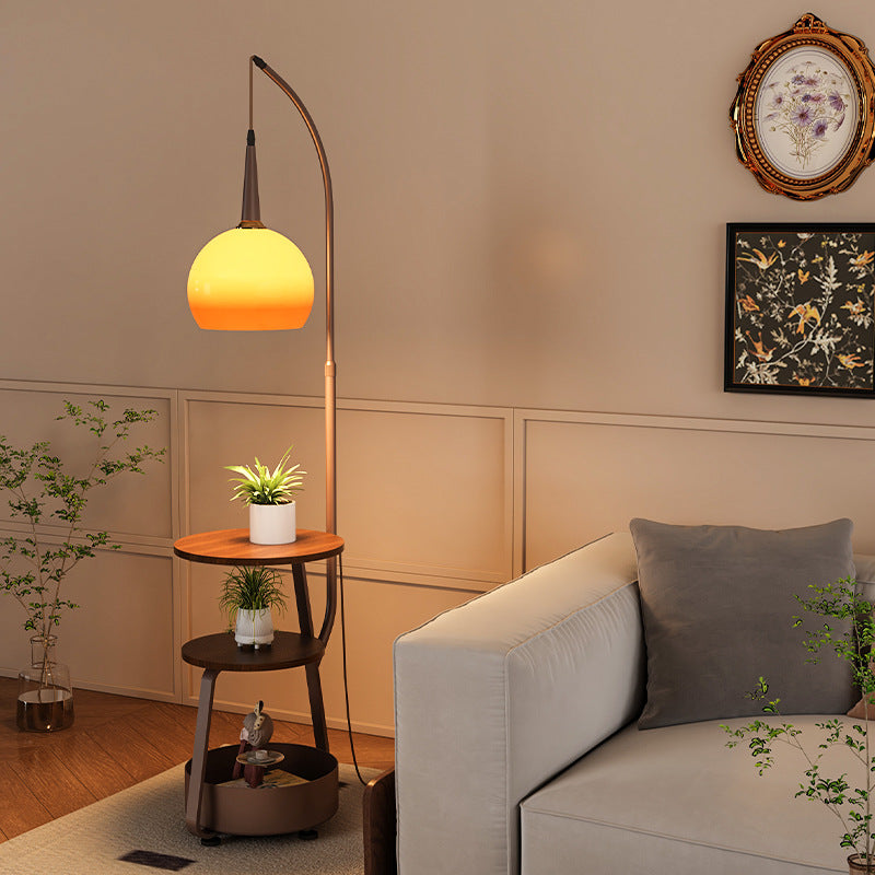 Contemporary Retro Fishing Round Floor Lamp