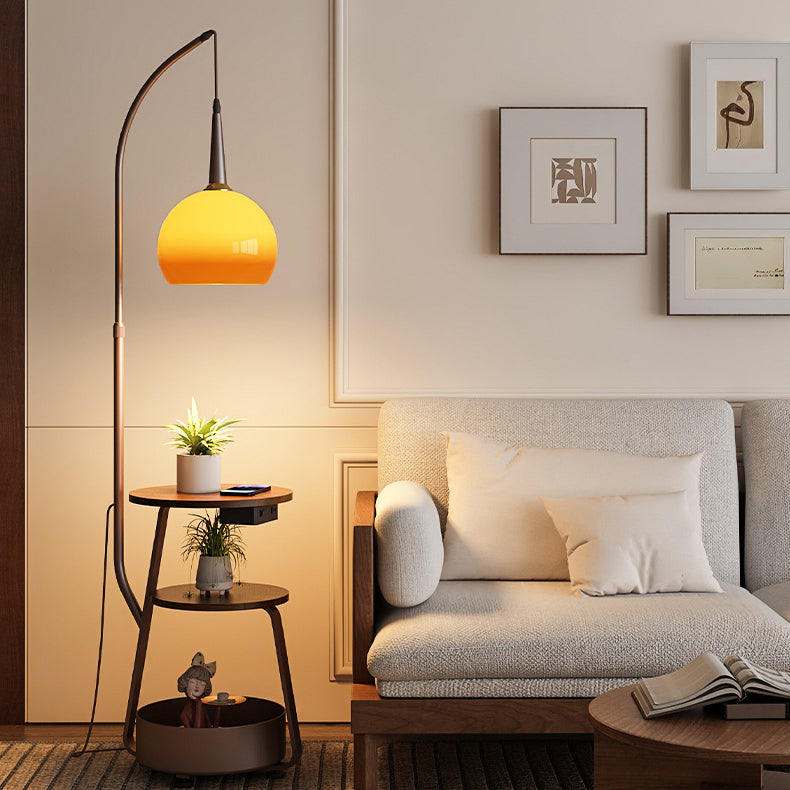 Contemporary Retro Fishing Round Floor Lamp