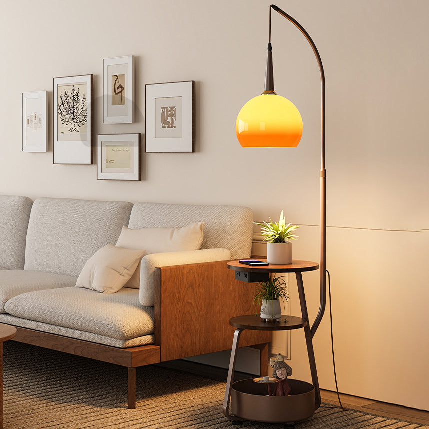 Contemporary Retro Fishing Round Floor Lamp