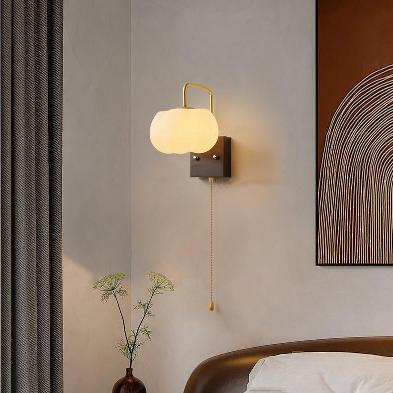 Straight Pole Pumpkin Shape Wall Lamp