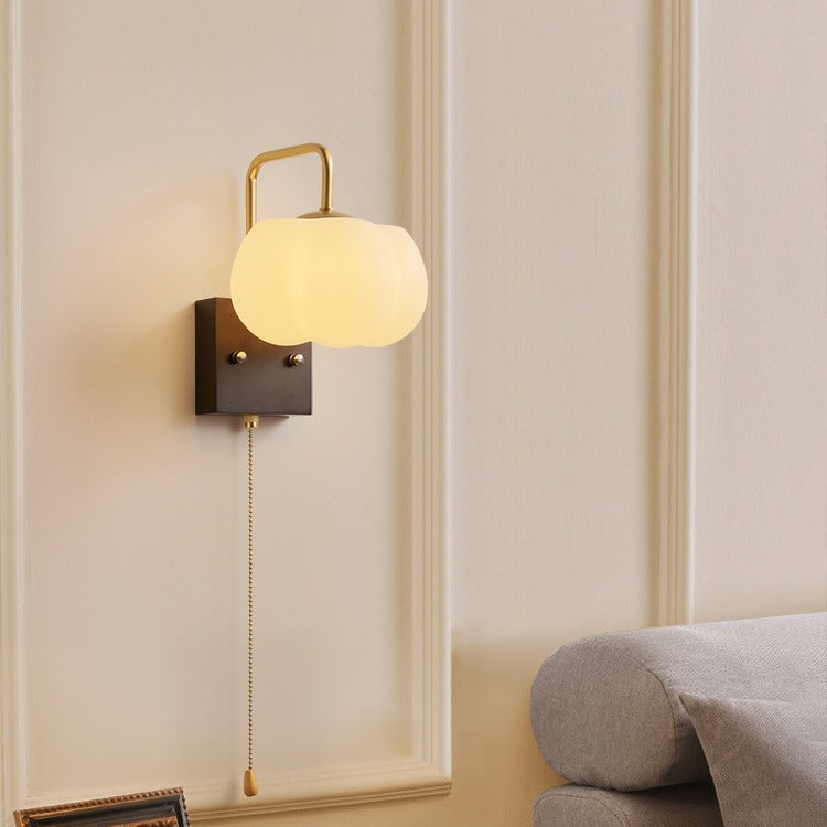 Straight Pole Pumpkin Shape Wall Lamp