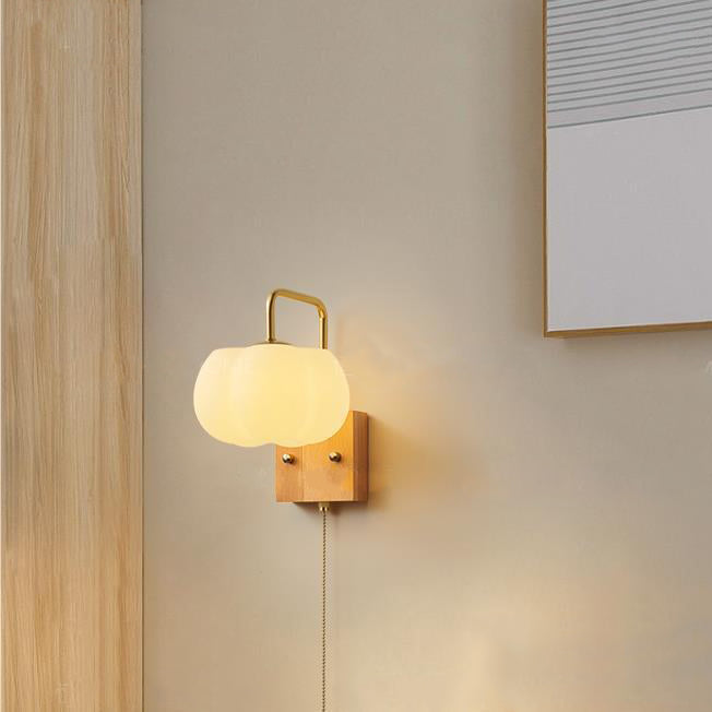 Straight Pole Pumpkin Shape Wall Lamp