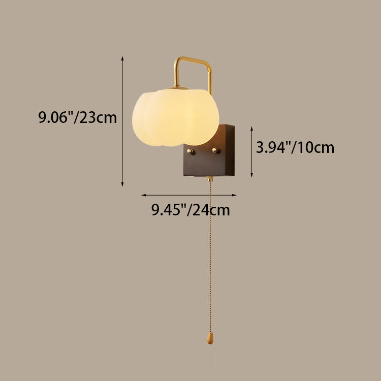 Straight Pole Pumpkin Shape Wall Lamp