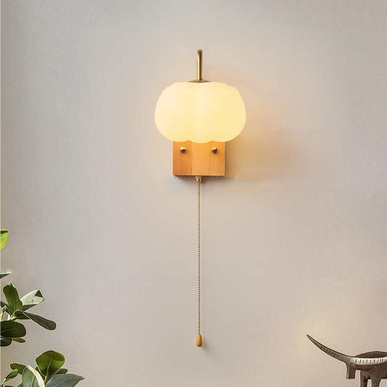 Straight Pole Pumpkin Shape Wall Lamp