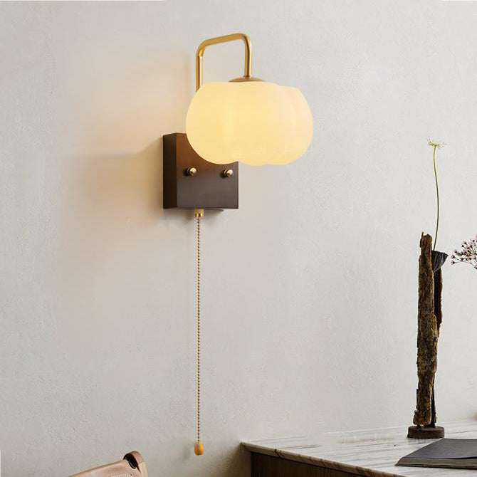 Straight Pole Pumpkin Shape Wall Lamp