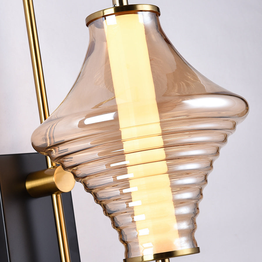 Long Gyro Shape Glass Wall Lamp