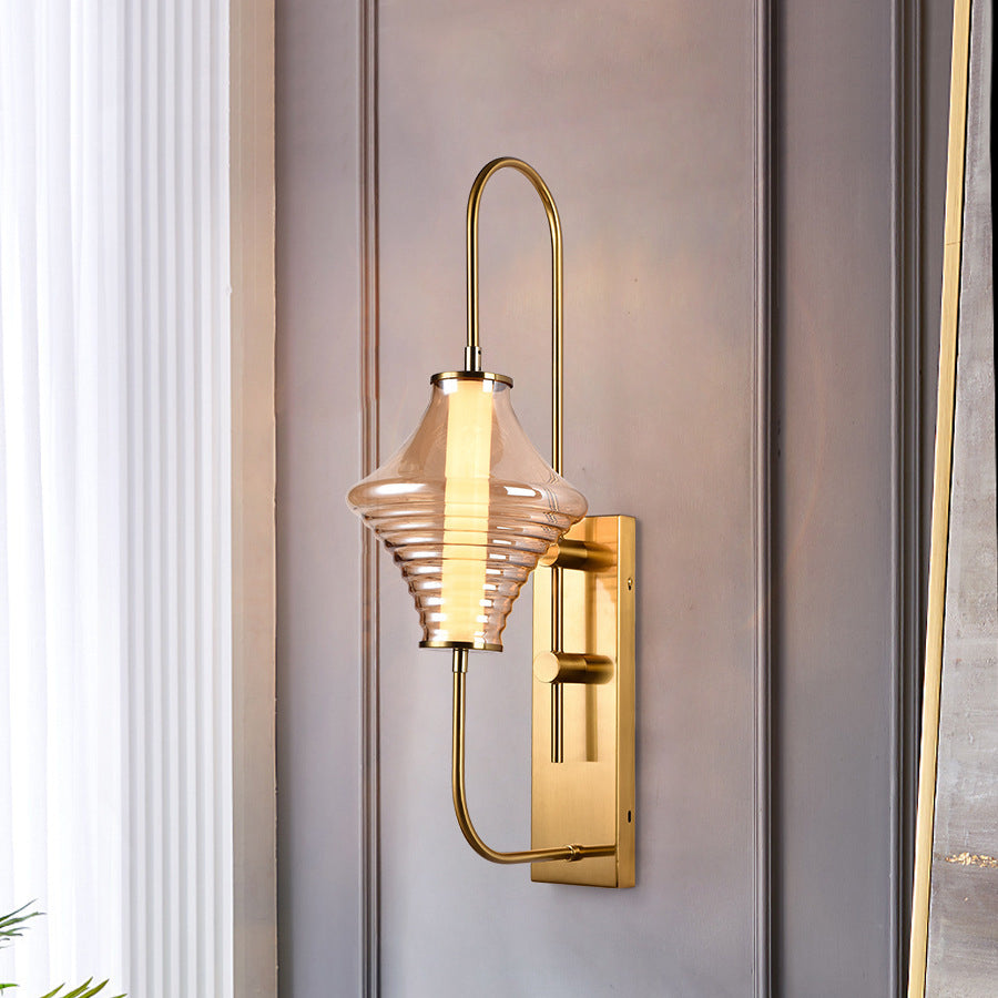 Long Gyro Shape Glass Wall Lamp