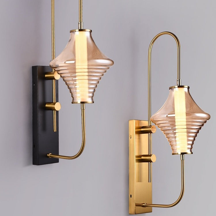 Long Gyro Shape Glass Wall Lamp