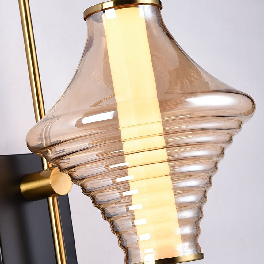 Long Gyro Shape Glass Wall Lamp
