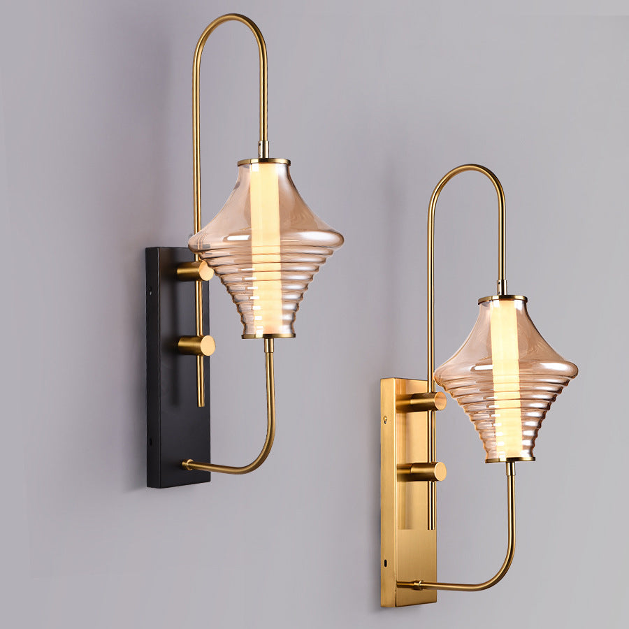 Long Gyro Shape Glass Wall Lamp