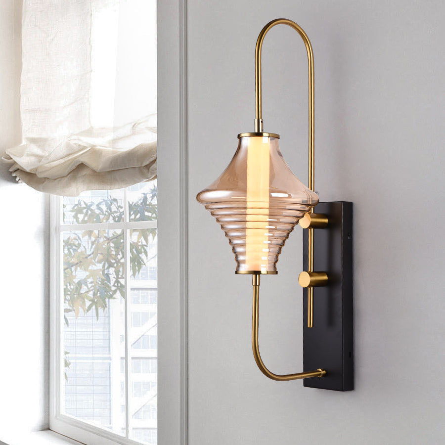 Long Gyro Shape Glass Wall Lamp