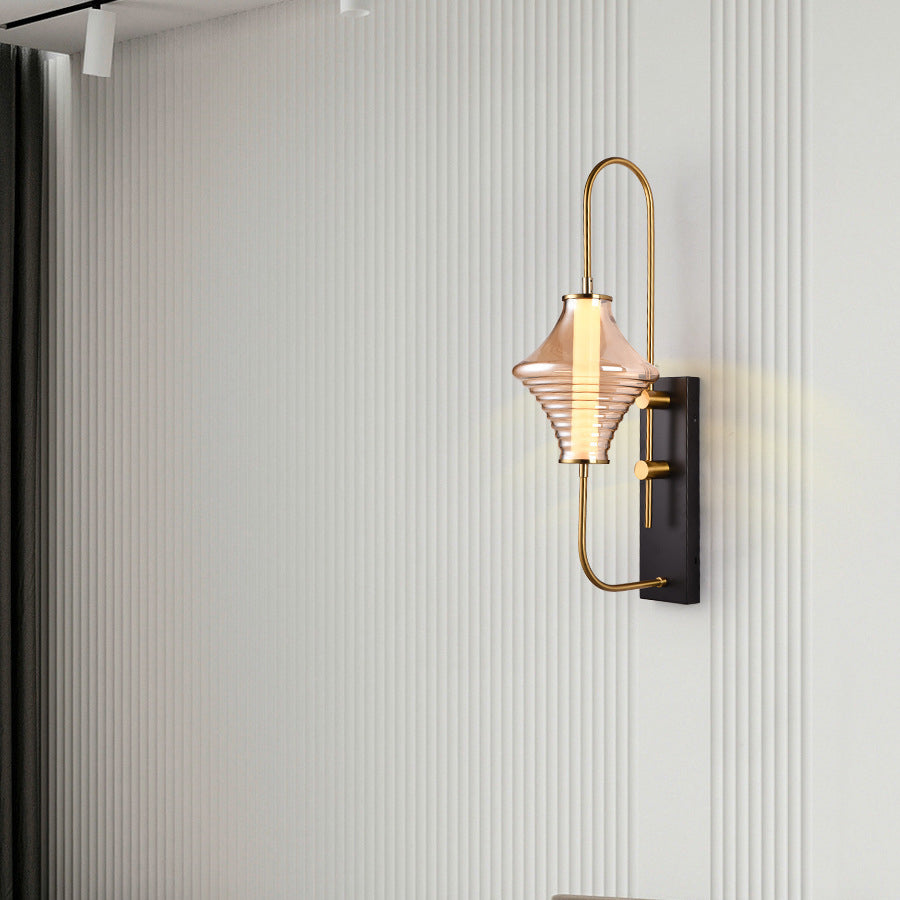 Long Gyro Shape Glass Wall Lamp