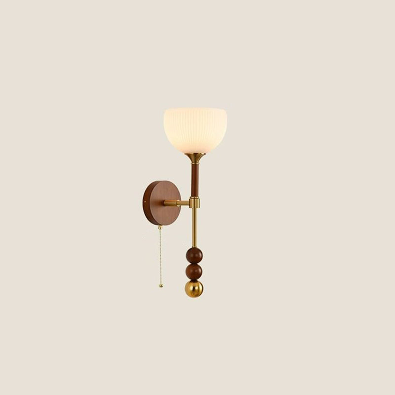 Cylinder Globe Oval Wood Wall Lamp