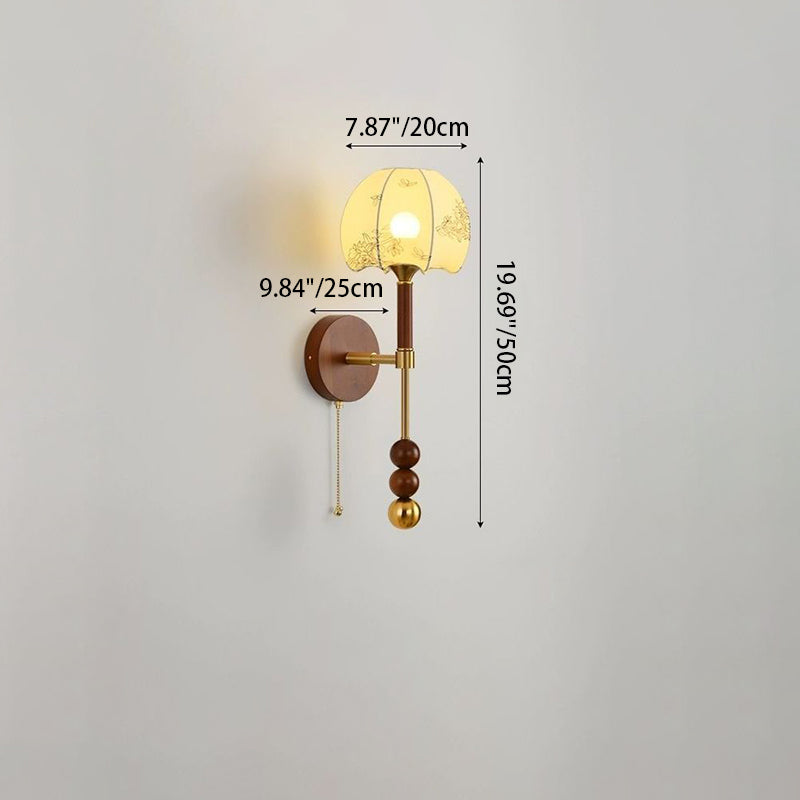 Cylinder Globe Oval Wood Wall Lamp