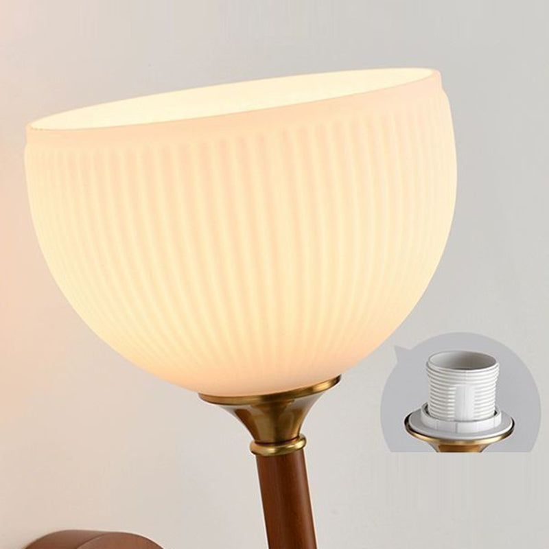 Cylinder Globe Oval Wood Wall Lamp