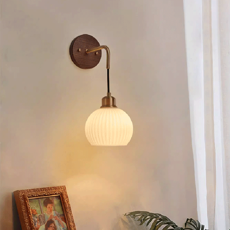 Round Dome Striped Glass Wall Lamp