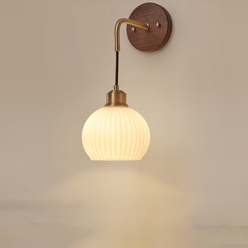 Round Dome Striped Glass Wall Lamp