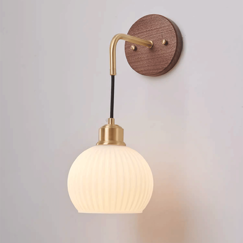 Round Dome Striped Glass Wall Lamp