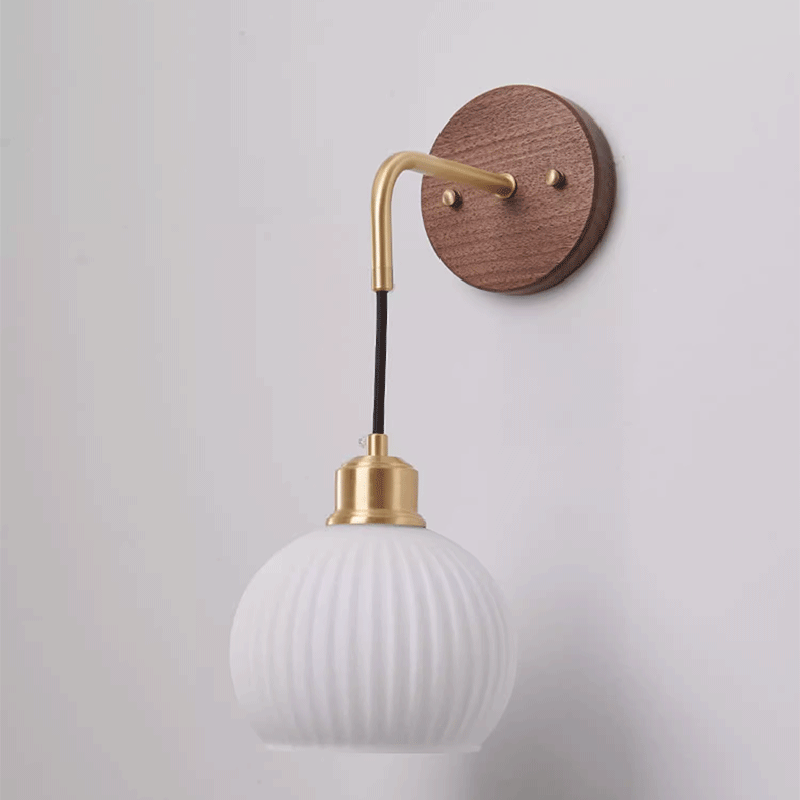 Round Dome Striped Glass Wall Lamp